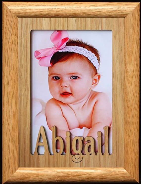 PERSONALIZED Photo NAME FRAME Laser Cut Oak Veneer Insert Etsy