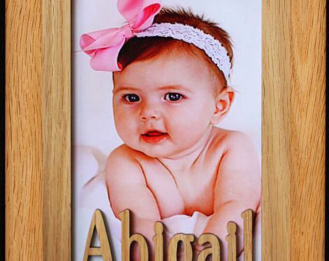 PERSONALIZED Photo NAME FRAME Laser Cut Oak Veneer Insert Etsy