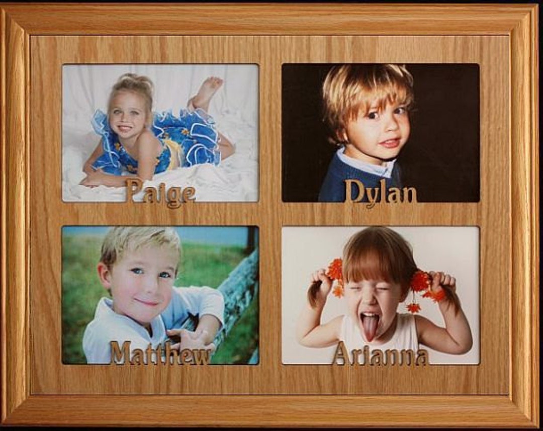 Quad Jumbo 5x7 Personalized Photo Frame ~holds Four Landscape 5x7 ...