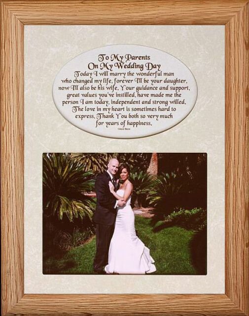 8x10 to My PARENTS on My WEDDING DAY ~ Poetry Frame With Mat ~ Holds ...