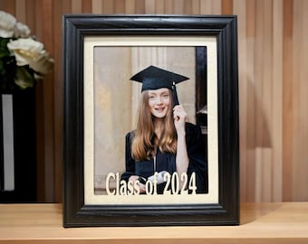 8x10 Custom Graduation Frame Class of 2024 (or ANY YEAR), Personalized Senior Photo Display - Personalized Frame for graduates!