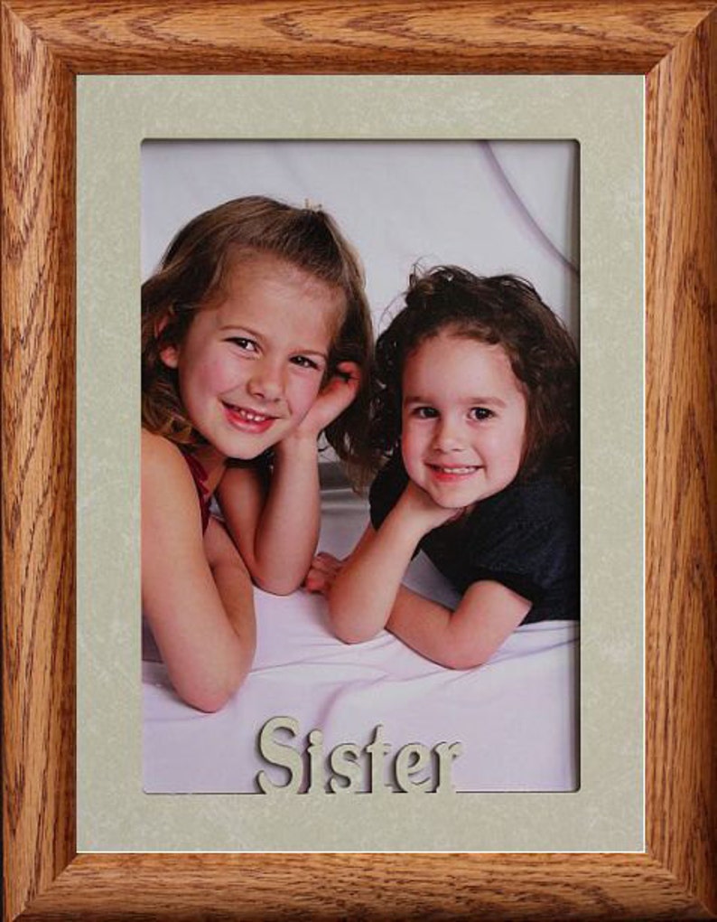 5x7 JUMBO ~ SISTER Photo Frame ~ Holds a 5x7 Photo ~ Christmas ~ Birthday ~ Wonderful Keepsake Gift for SiblingsBrothersSisters