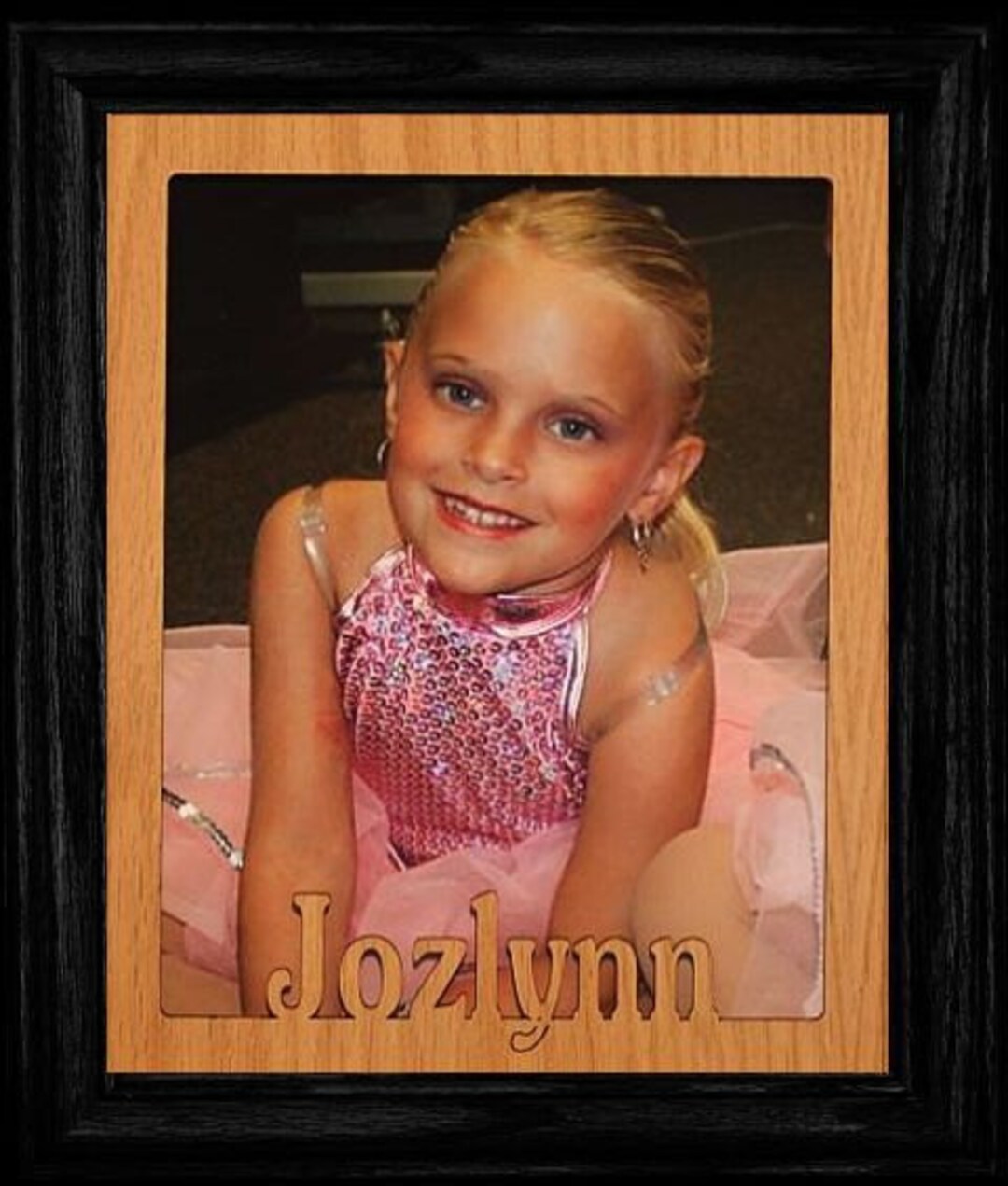 8x10 PERSONALIZED Portrait Photo Name Frame Holds a Cropped 8x10 Photo