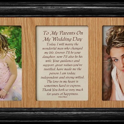 7x15 To My PARENTS On My WEDDING DAY Poetry & Photo Frame ~ deals Wedding/Christmas Gift for the Parents of the Bride ~