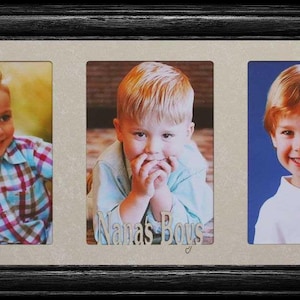 7x15 NANA&#39;S BOY Boys GIRL Girls Kids   Triple Photo Frame   Holds three 4x6 or cropped 5x7 Photos   Christmas  Birthday or Grandparent Gift