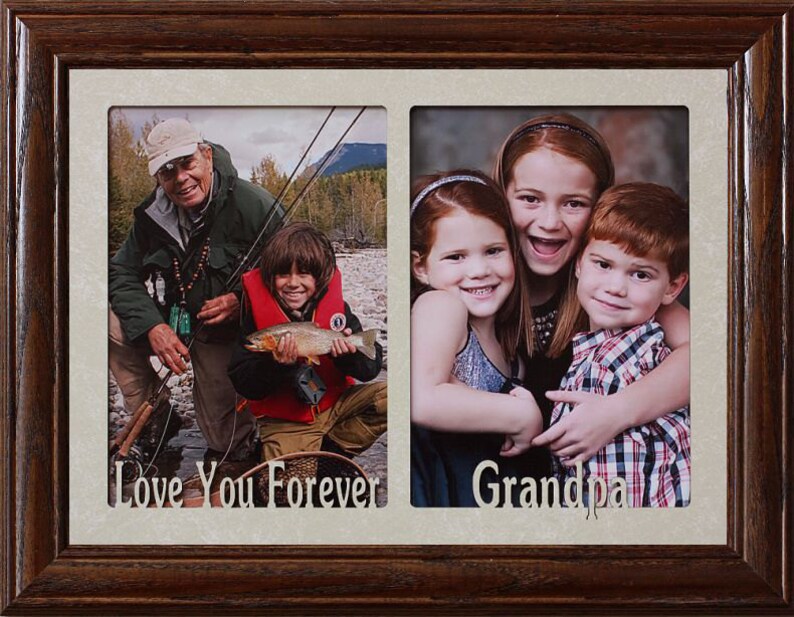 5x7 Jumbo Double Love You Forever Grandpa Photo Frame Holds Image 0