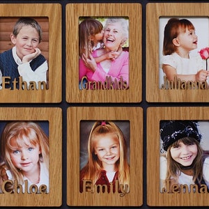 Personalized photo magnet 2x3 Wallet Photos Laser Cut Light/Medium Oak Veneer Six (6) Magnets