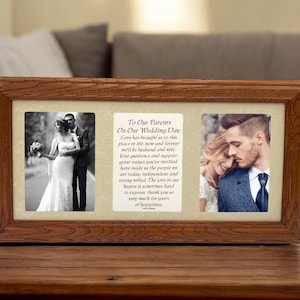 7x15 To Our Parents on our wedding day Poetry & Photo Frame ~ Wedding, Christmas Gift for the Parents of the Bride and Groom