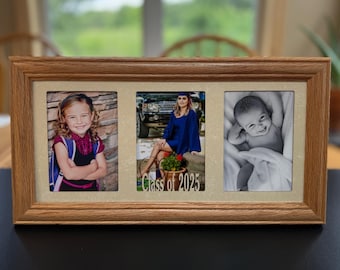 Jumbo Graduation Picture Frame, Holds Three 5x7 Photos, 7x15 - Graduation Gift, Celebratory Keepsake