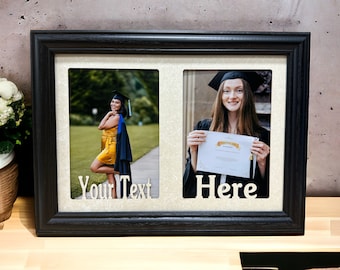 Personalized Double 5x7 Photo Frame: Custom Gift | Classy Craft | Wedding / Anniversary / Engagement / Grandparents / Graduation ~820