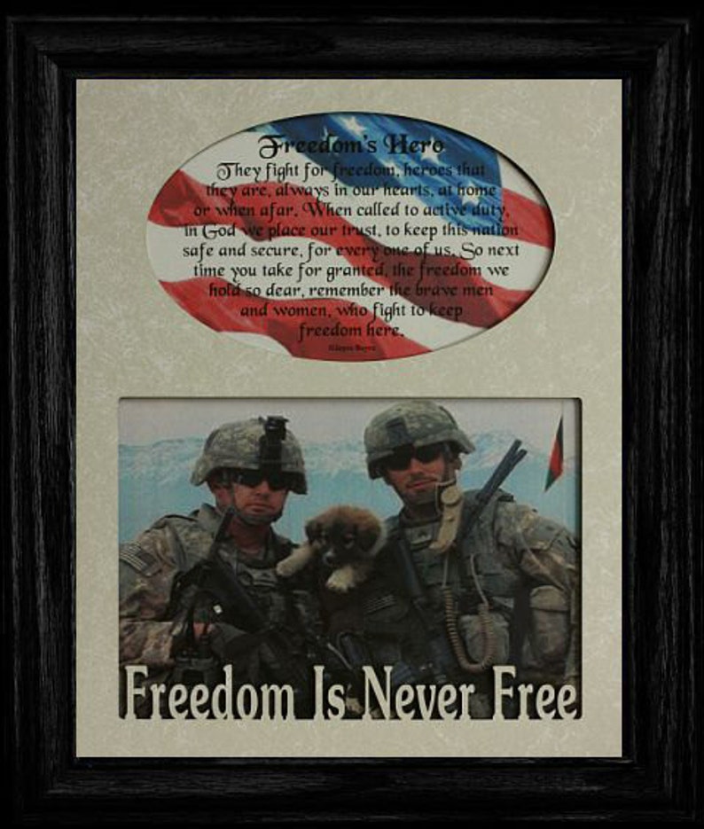 8x10 FREEDOM'S HERO Photo & Poetry Frame Holds a Etsy