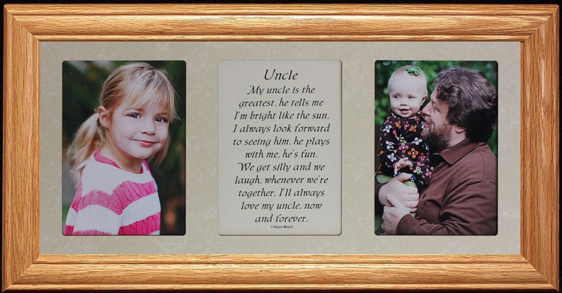 7x15 UNCLE Poetry /& Photo 2-Opening ~ Gift for a Favorite Uncle from a NIECE or NEPHEW!