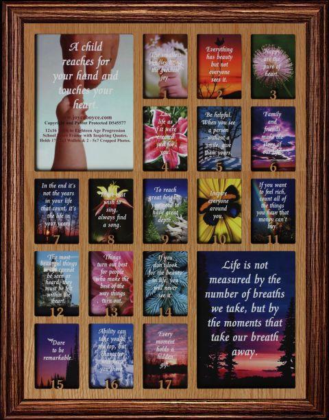 12x16 Age Progression Frame, Birth to Eighteen ~ Choice of Mat
