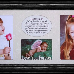 7x15 DADDY&#39;S GIRL/Daddy&#39;s Little Girl/Daddy&#39;s BOY ~ Poetry and Triple Photo Frame ~ Father&#39;s Day/Birthday or Mother&#39;s Gift for Dad!