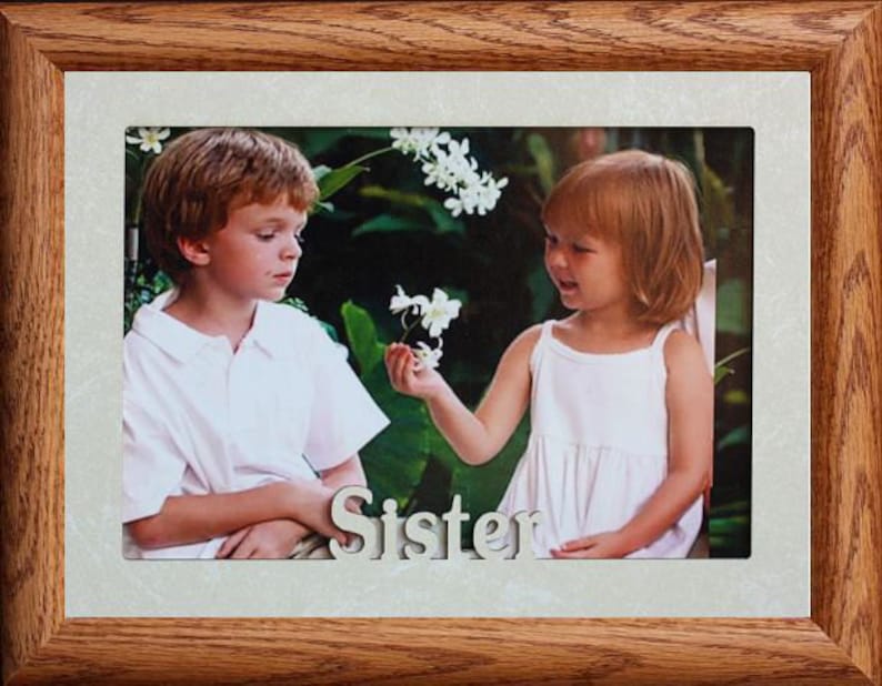5x7 JUMBO ~ SISTER Photo Frame ~ Holds a 5x7 Photo ~ Christmas ~ Birthday ~ Wonderful Keepsake Gift for SiblingsBrothersSisters
