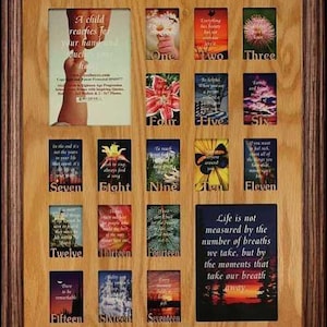 16x20 Age Progression Collage, Birth to Eighteen Frame, Holds School Years Pictures,  Choice of Mat & Frame (letters)