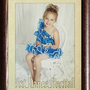 5x7 Jumbo 1st Dance Recital Picture Frame, Dance (Year) Keepsake, Customizable Frame Color and Photo Layout - Landscape or Portrait