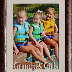 5x7 JUMBO ~ GRANDPA'S GIRL/Girls Photo Frame ~ Holds a Portrait 5x7 Photo ~ Christmas, Birthday or Grandparent Gift from Granddaughters!