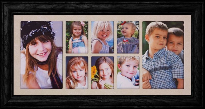 7x15 8 Opening Collage Picture Frame Cream Mat With Your Image 0