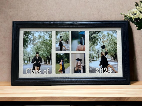 Personalized Graduation Frame, Class of Frame - 7x14 Photo Collage 6-Opening Portrait Collage Picture Frame, Graduation, Senior Frame