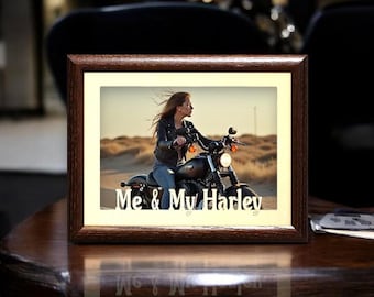 5x7 Jumbo ~ ME & MY HARLEY Landscape or Portrait Picture Frame Mother's