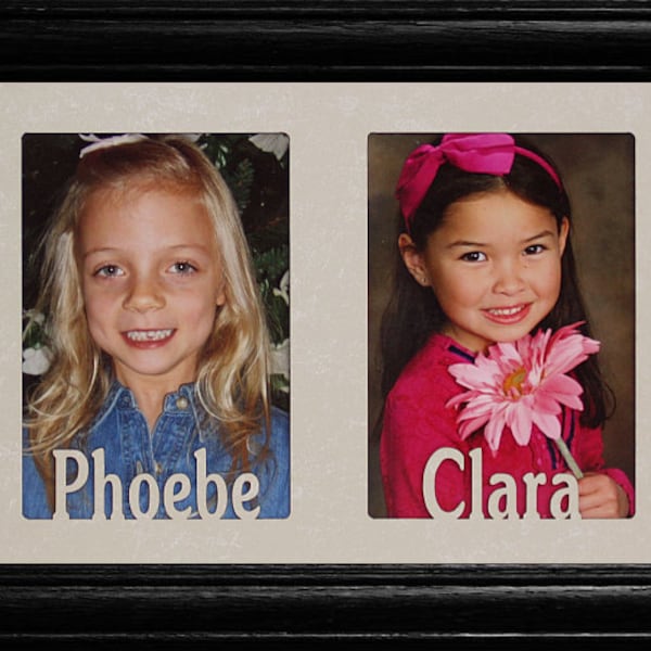 PERSONALIZED Four (4) Photo Opening Frame ~ Holds Four Portrait 4x6 or cropped 5x7 Photos ~ Your Choice of Frame Color ~ Gift for Parents or