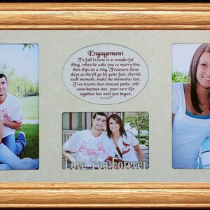 7x15 ENGAGEMENT/1st ANNIVERSARY Poetry & Photo Frame ~ Wonderful Gift for the Newly Engaged or 1st Wedding Anniversary Couple Keepsake Frame