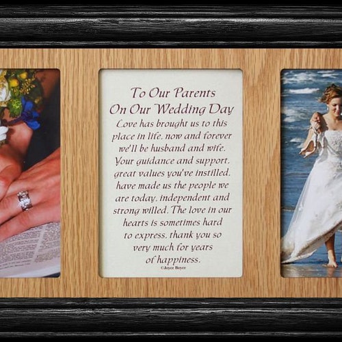 7x15 to Our PARENTS on Our WEDDING DAY Poetry & Photo Frame | Etsy