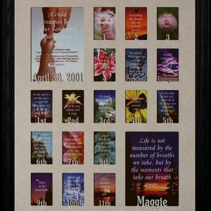 16x20 Personalized School Year Frame, Birth to Eighteen  Choice of Mat & Frame (numbers)