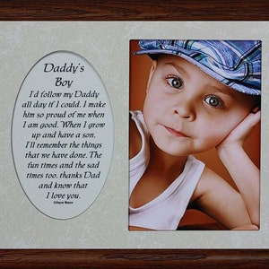 8x10 DADDY&#39;S BOY/Girl/Little Girl ~ Poetry Frame ~ Holds a Portrait 5x7 Photo ~ Father&#39;s Day Gift from Son or Daughter ~ Mother&#39;s