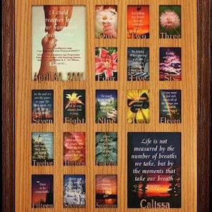 16x20 Personalized Age Progression collage frame, Birth to Eighteen   Choice of Mat & Frame (letters)
