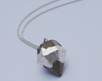 Cement pendant. Geometric necklace. Hexagonal necklace. Concrete pendant. Silver pendant.