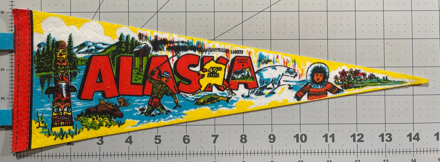 Childhood Memory Alaska Vintage Pennant Flag Souvenir Pendant Gift