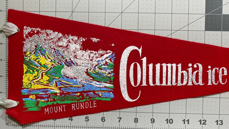 Canada Pendant Souvenir Vintage Pennant Alberta Childhood Memory Columbia Icefields Gift Jasper Park Flag