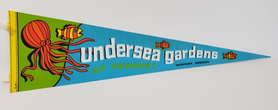 Undersea Gardens Newport Oregon Vintage Pennant Etsy