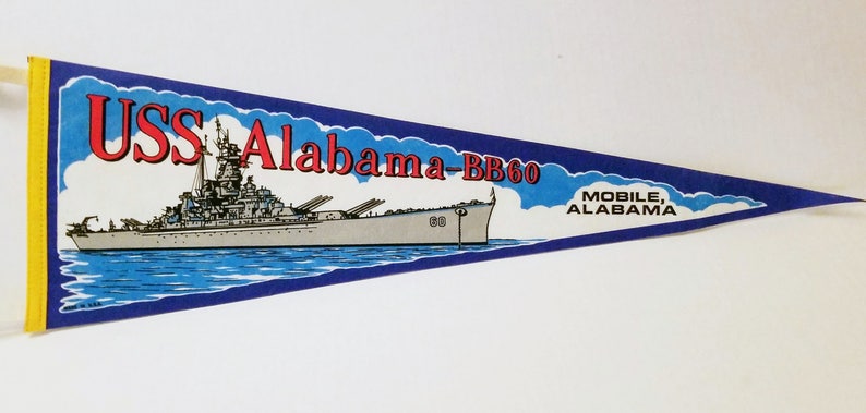 Vintage Pennant USS Alabama BB-60