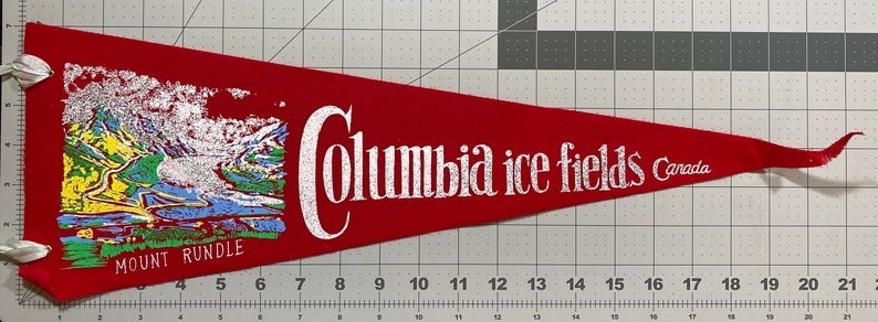 Canada Pendant Souvenir Vintage Pennant Alberta Childhood Memory Columbia Icefields Gift Jasper Park Flag