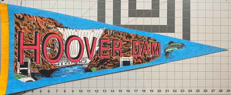 Flag Pendant Vintage Pennant Gift Childhood Memory Hoover Dam Souvenir