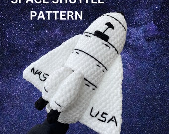 Digital Space Shuttle Crochet Pattern, DIY Space Ship Toy, Space Amigurumi Pattern