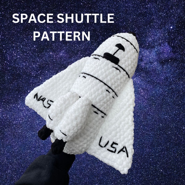 Digital Space Shuttle Crochet Pattern, DIY Space Ship Toy, Space Amigurumi Pattern