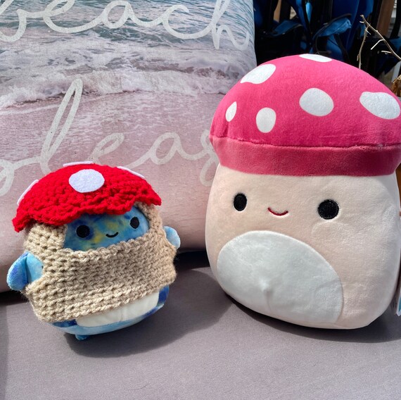 Crochet Mushroom Squishmallow Costume 