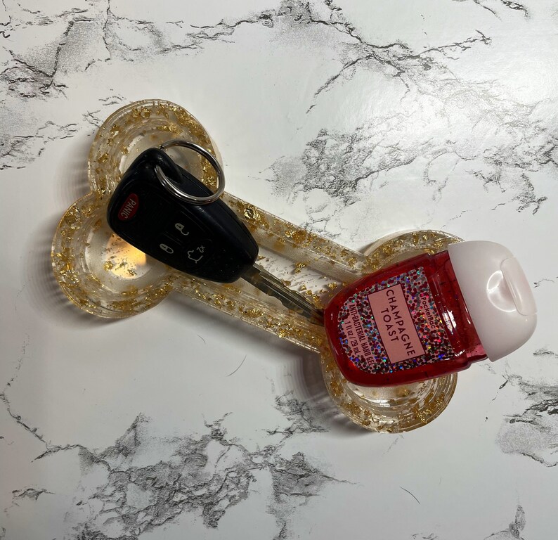 Gifts for Dog Lovers Dog Bone Decor Jewelry and Key Holder | Resin Dog Bone Shaped Trinket Tray Customizable Trinket Dish