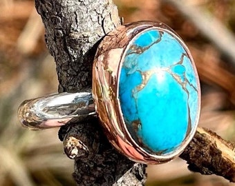 Blue "Fire Water" Turquoise Ring