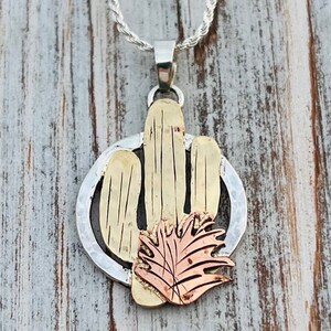 Circle “Southwest Saguaro” Pendant Necklace