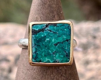 Tibetan Turquoise and 14ky Gold Filled Ring