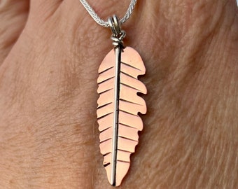 Feather Necklace in Copper