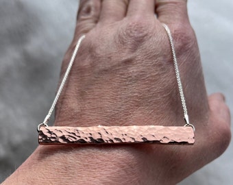 Copper Horizontal Bar Necklace - 2.5 inches