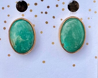 Kingman Turquoise and 14ky Gold Fill Stud Earrings