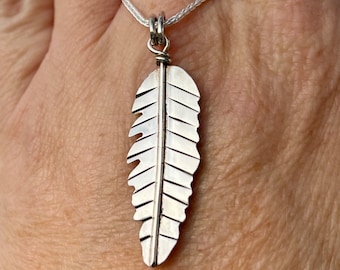 Feather Necklace in Sterling Silver - Etsy Feather Necklace in Sterling Silver - Etsy