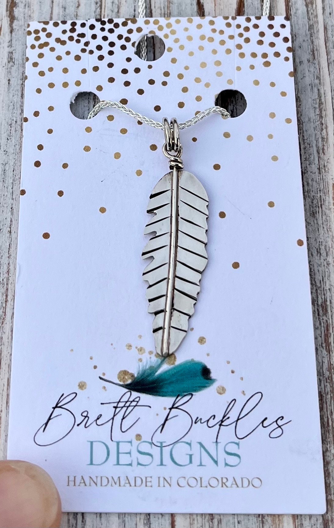 Feather Necklace in Sterling Silver - Etsy